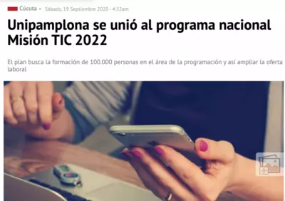 Unipamplona se unió al programa nacional Misión TIC 2022